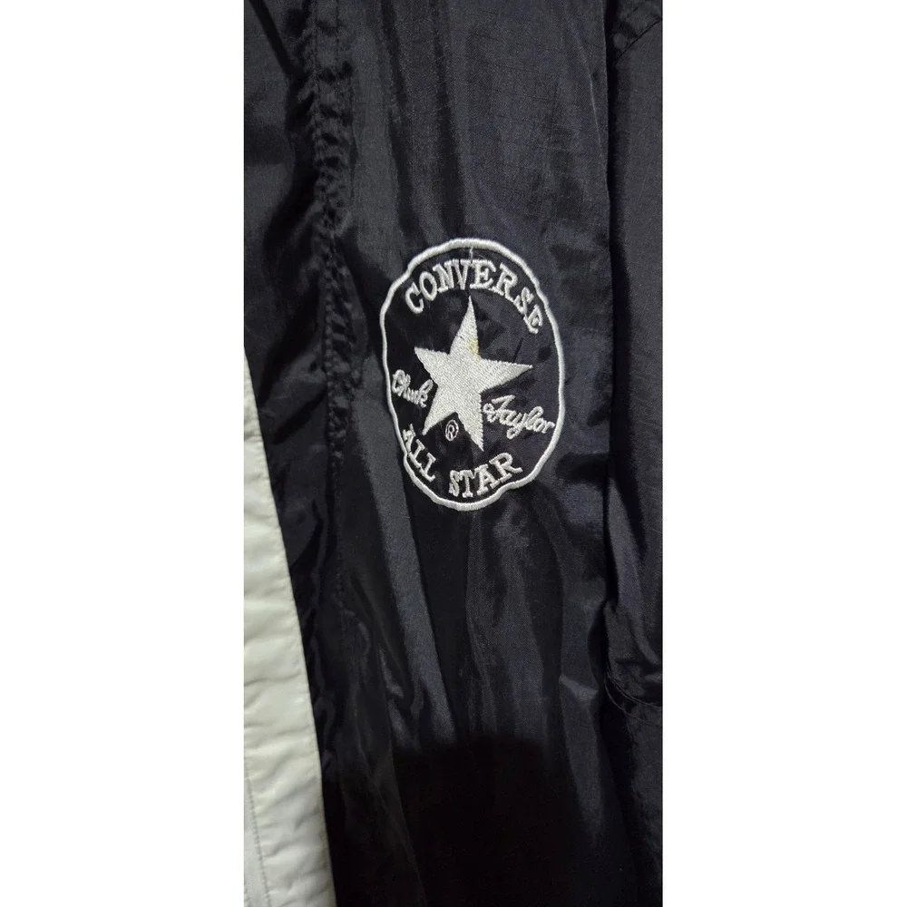 Converse Chuck Taylor All Star Vtg Black Hooded Full Zip Windbreaker Men XL